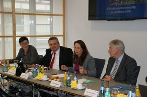 Saskia Esken, Daniel Steinrode, Yasmin Fahimi, Helmut Riegger